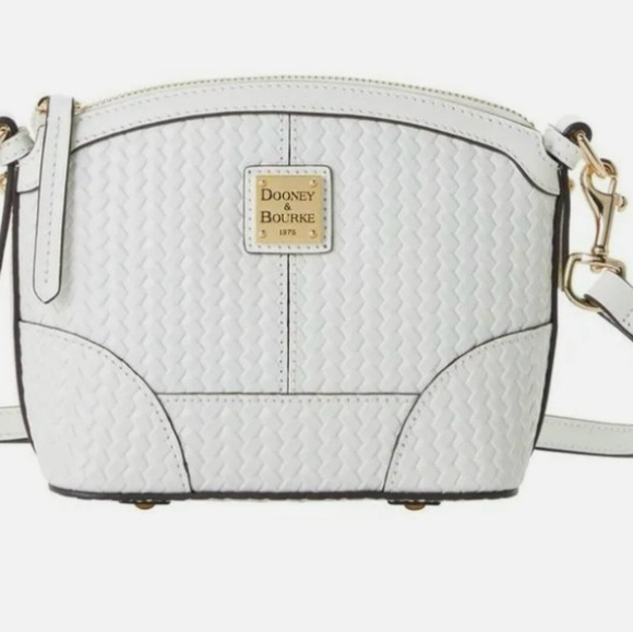 Dooney & Bourke White Woven Crossbody Bag and Wallet Camden mini set New! - Picture 2 of 12